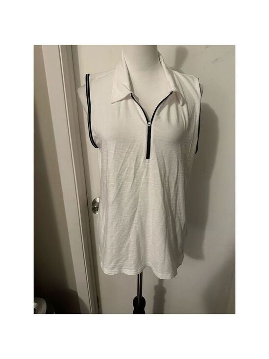 Talbots Tops - Talbots Women's Sleeveless Polo Tank Top White Size L Casual Standard